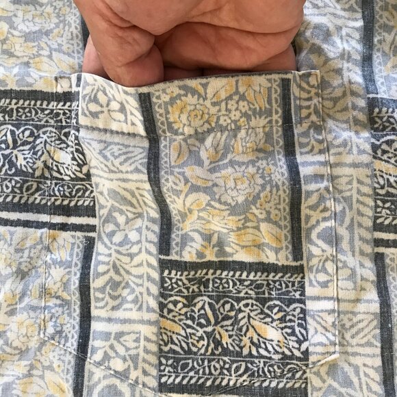 Tori Richard Hawaiian Shirt Men XXL Gray Floral Button Down Pocket Pullover - Picture 11 of 11